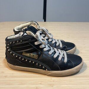 Golden Goose Black Stud Slides Size 37